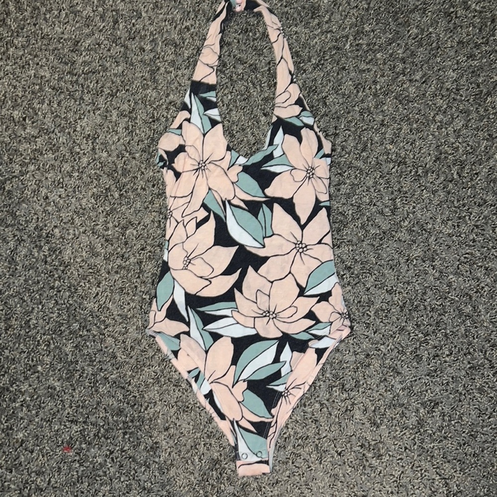 Floral halter body suit